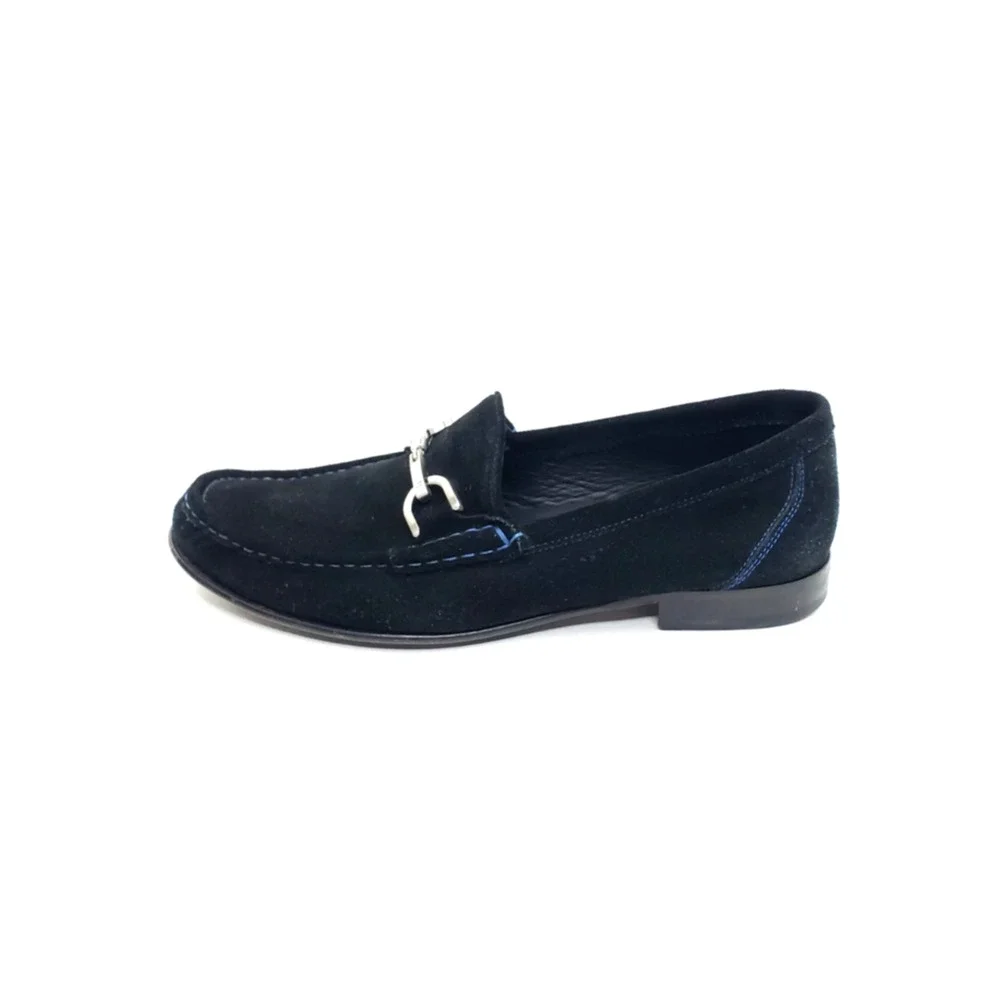Donald J Pliner Nadim Mens Horsebit Loafers Black Suede Leather Size 10